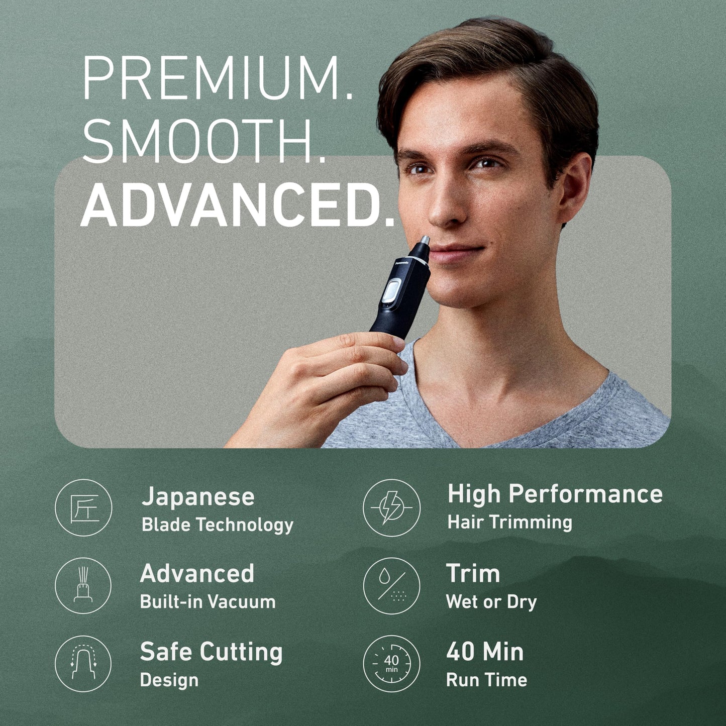 Panasonic Ear and Nose Hair Trimmer for Men with Vacuum Cleaning System, Powerful Motor and Dual-Edge Blades for Smoother Cutting, Wet/Dry - ER-GN70-K Beauty and Personal Care Panasonic