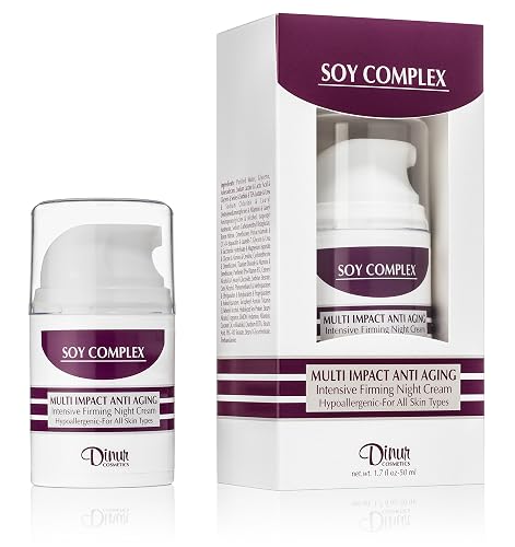 Dinur Cosmetics SOY COMPLEX Multi Impact Anti Aging Night Cream Intensive Firming Formula for Youthful Skin 1.7 oz. 50 ml.