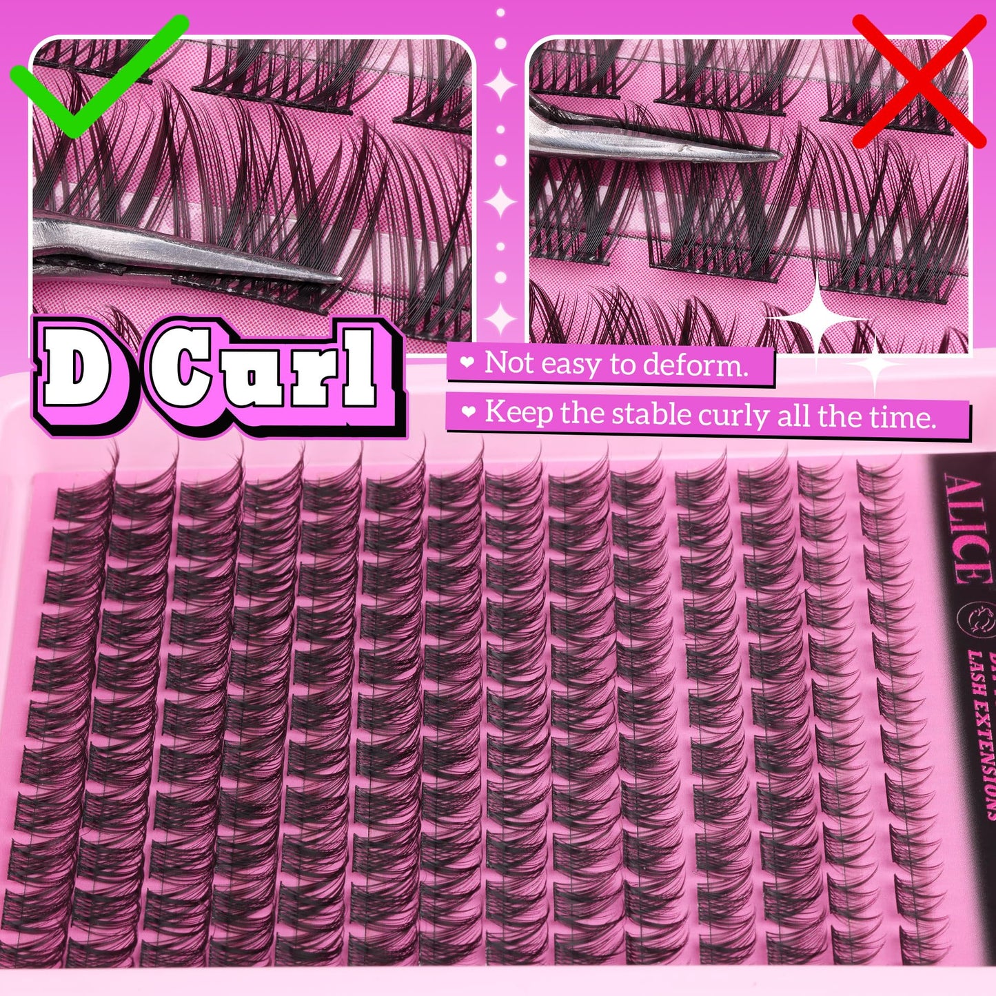 ALICE Natural Cluster Eyelash Extensions Lash Clusters DIY Lash Extensions Wispy Eyelash Clusters Individual Lashes 154pcs Beauty and Personal Care ALICE