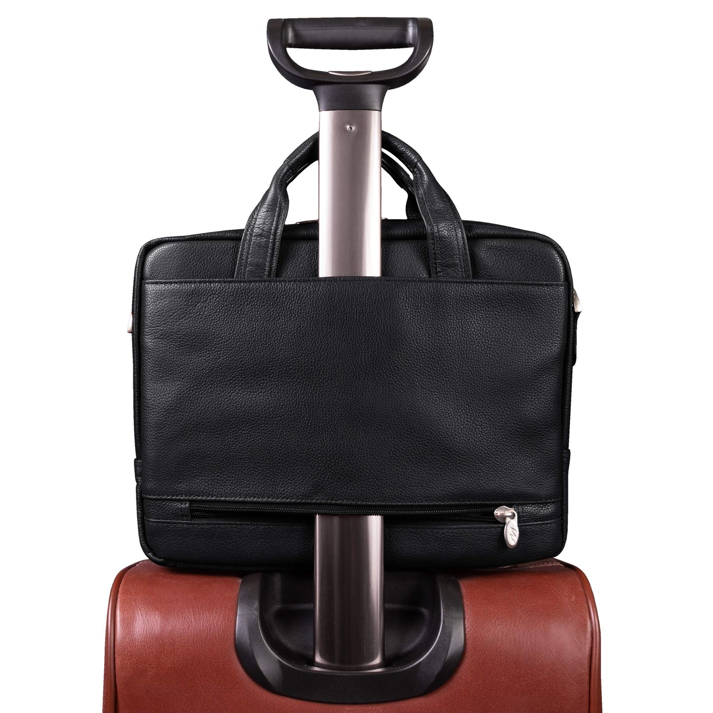 McKlein MONTCLARE, Pebble Grain Calfskin Leather, 13" Leather Laptop & Tablet Briefcase, Black (15495), One Size