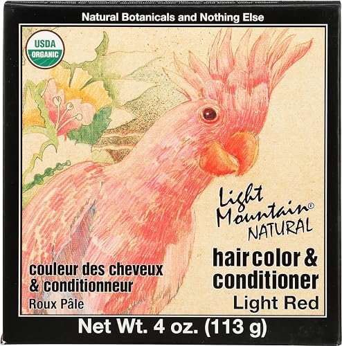 LIGHT MOUNTAIN Organic Strawberry Henna Hair Color, 4 OZ
