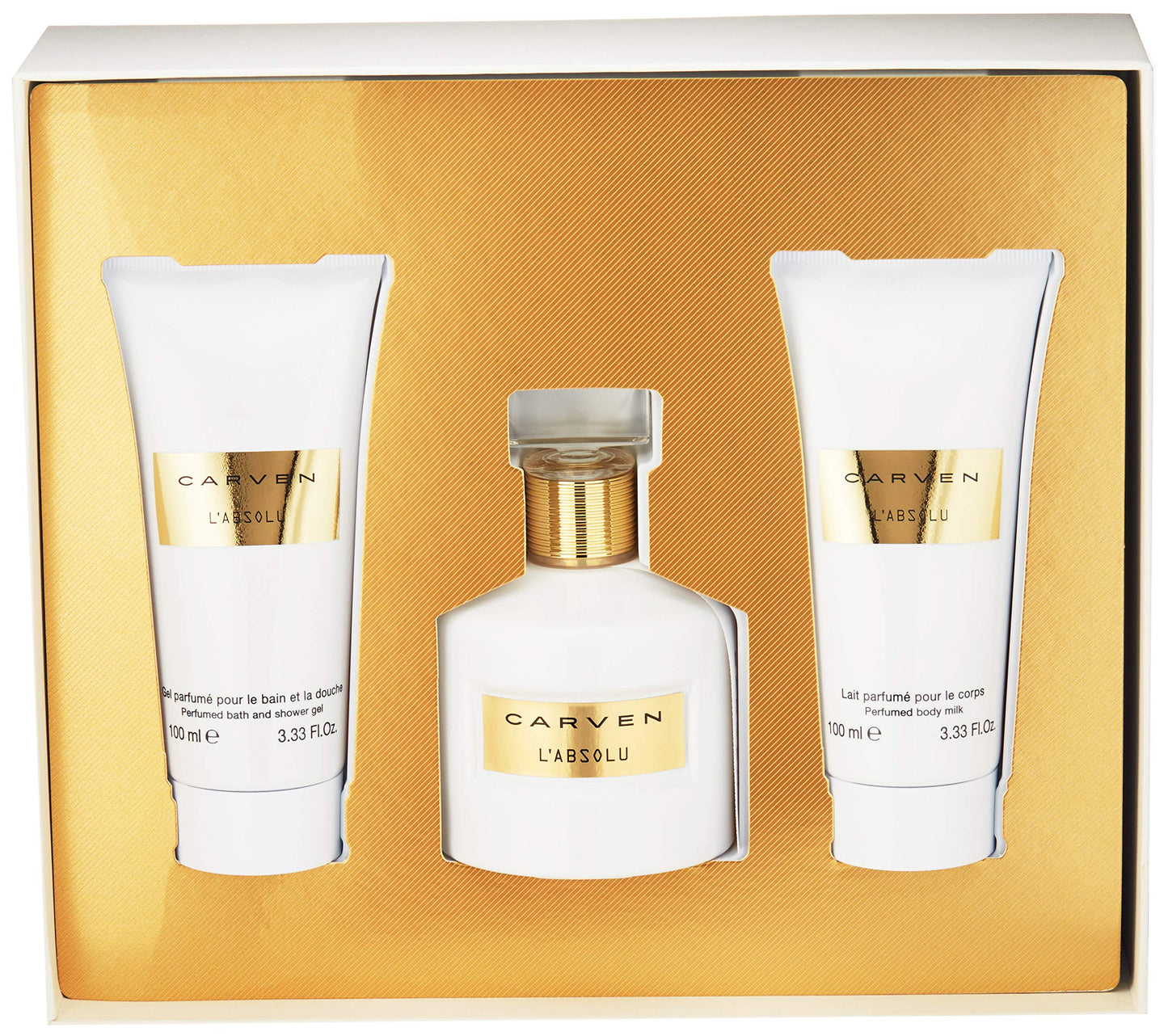 Carven Labsolu By Carven for Women - 3 Pc Gift Set 3.33oz Edp Spray, 3.33oz Perfumed Body Milk, 3.33oz Perfumed Bath & Shower Gel, 3count