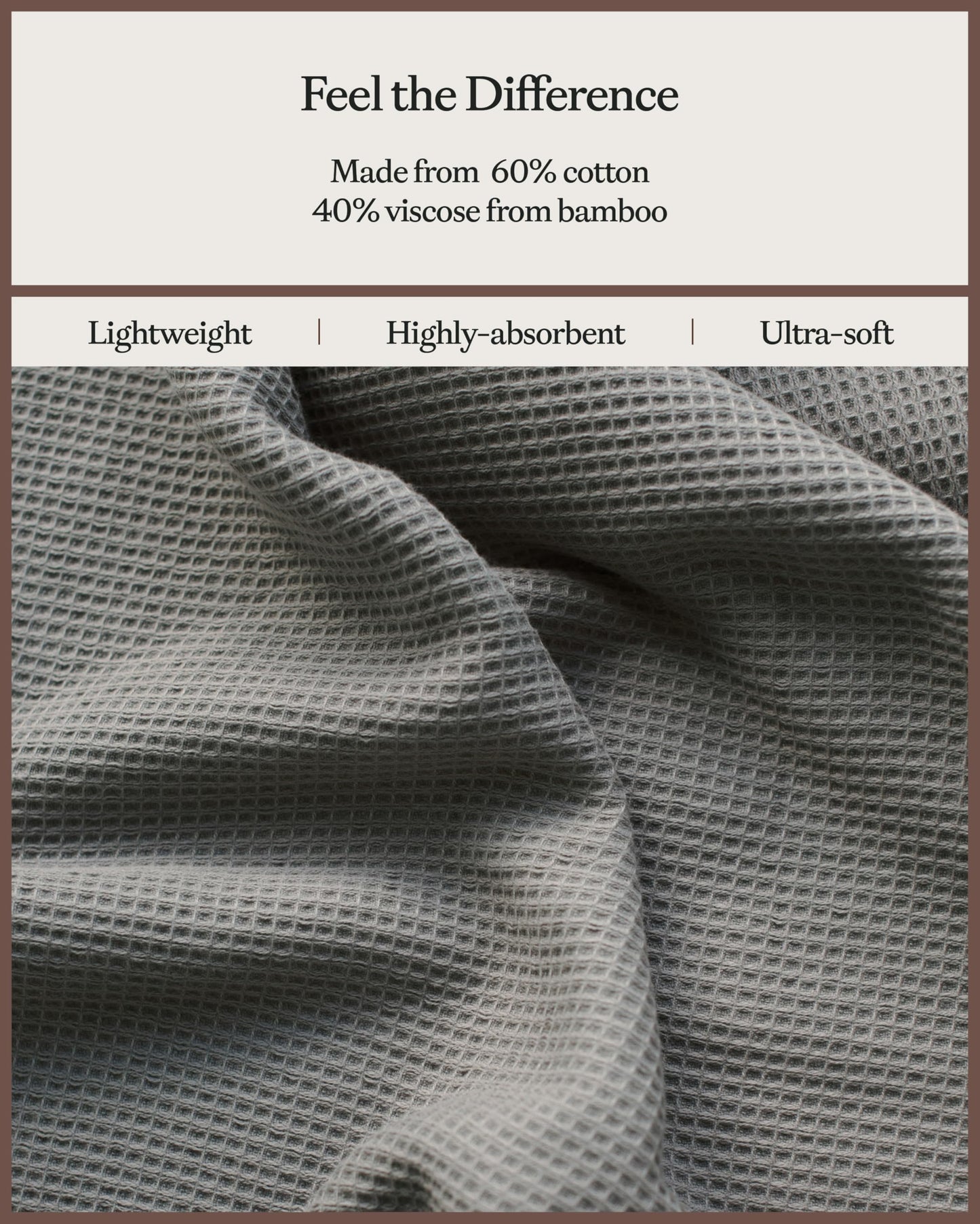 Cozy Earth Waffle Bath Sheets - 60% Cotton 40% Viscose from Bamboo Bath Sheets 40 x 65 Inches - Soft & Absorbent Terry, Reversible Mini Textured…