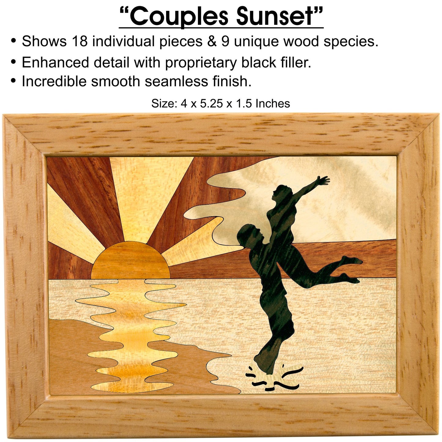 MarqArt Wood Art Sunset Box-Handmade USA -Unmatched Quality -Unique, No Two are the Same -Original Work of Wood Art. A Couples Gift, Ring, Trinket or…
