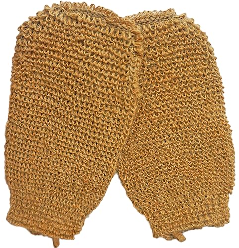 2 Pieces(5.1×9.0 inches) Natural Vegetable Fiber Exfoliating Sisal Bath Spa Shower Scrubber Loofah Rub Glove Mitt Mitten - Great for Your Skin Care