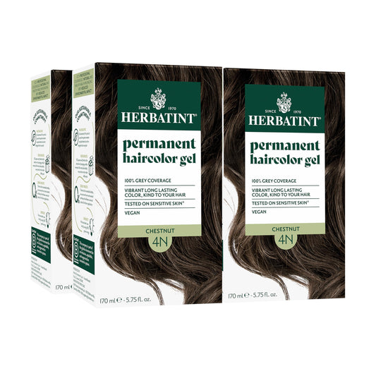 Herbatint Permanent Hair Dye - 4N Chestnut - For Up To 100% Gray Coverage of Resistant Gray Hair - Ammonia-Free, Alcohol-Free & Vegan - Salon Beauty & Personal Care Herbatint