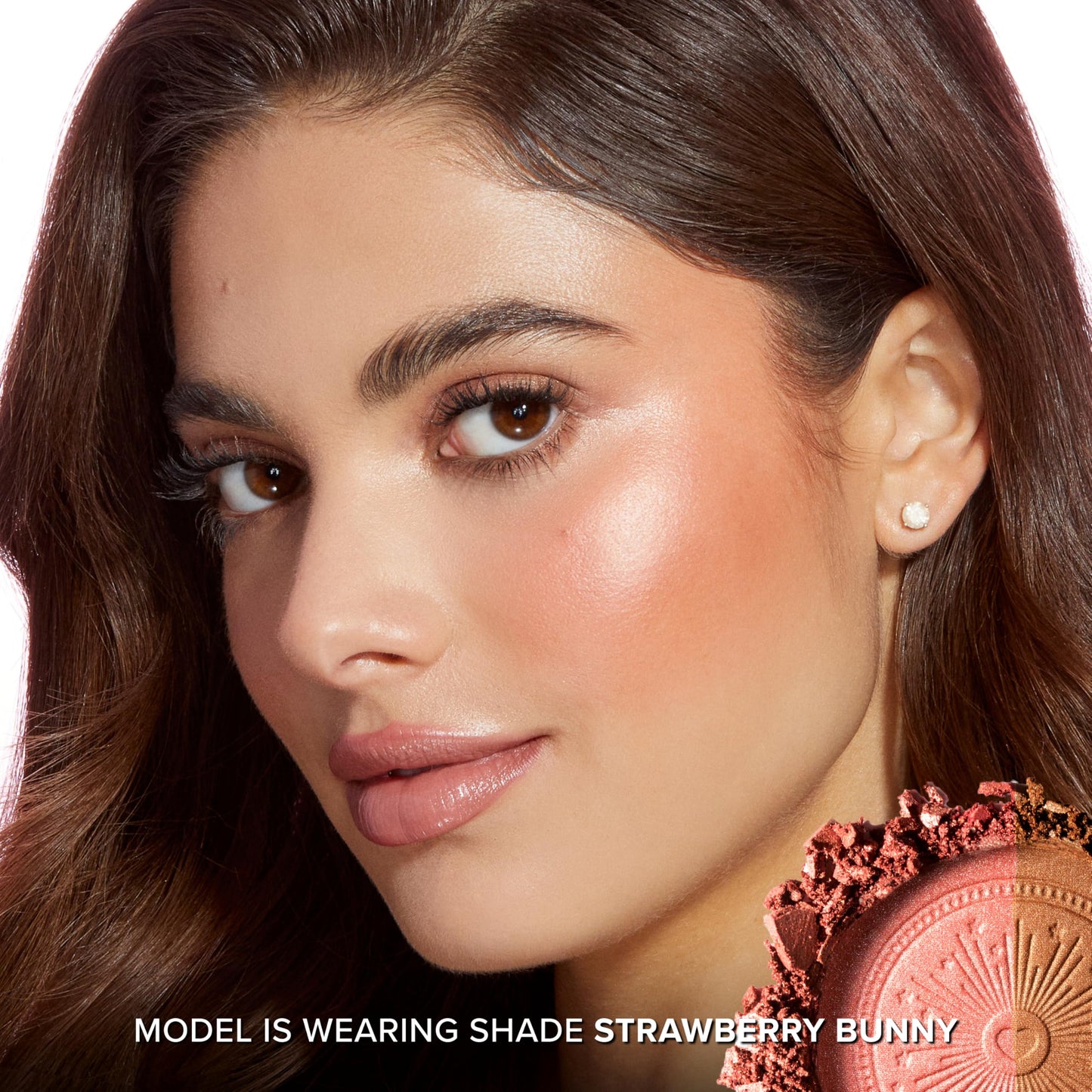 Too Faced Sun Bunny Blushing Bronzer | Dual-Shade Sheer, Luminous Bronzer Blush with Pink Undertones to Mimic Natural Flush, Strawberry Bunny, 0.28