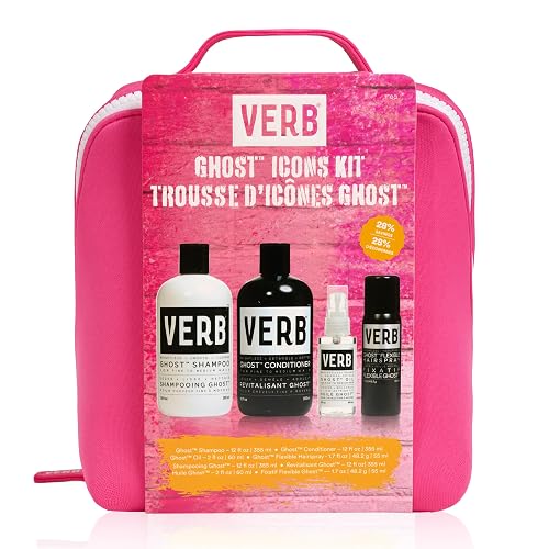 VERB Ghost Icons Kit, 4 pc - for Smooth + Shiny Hair - Gentle Citrus + Sweet Violet Scent