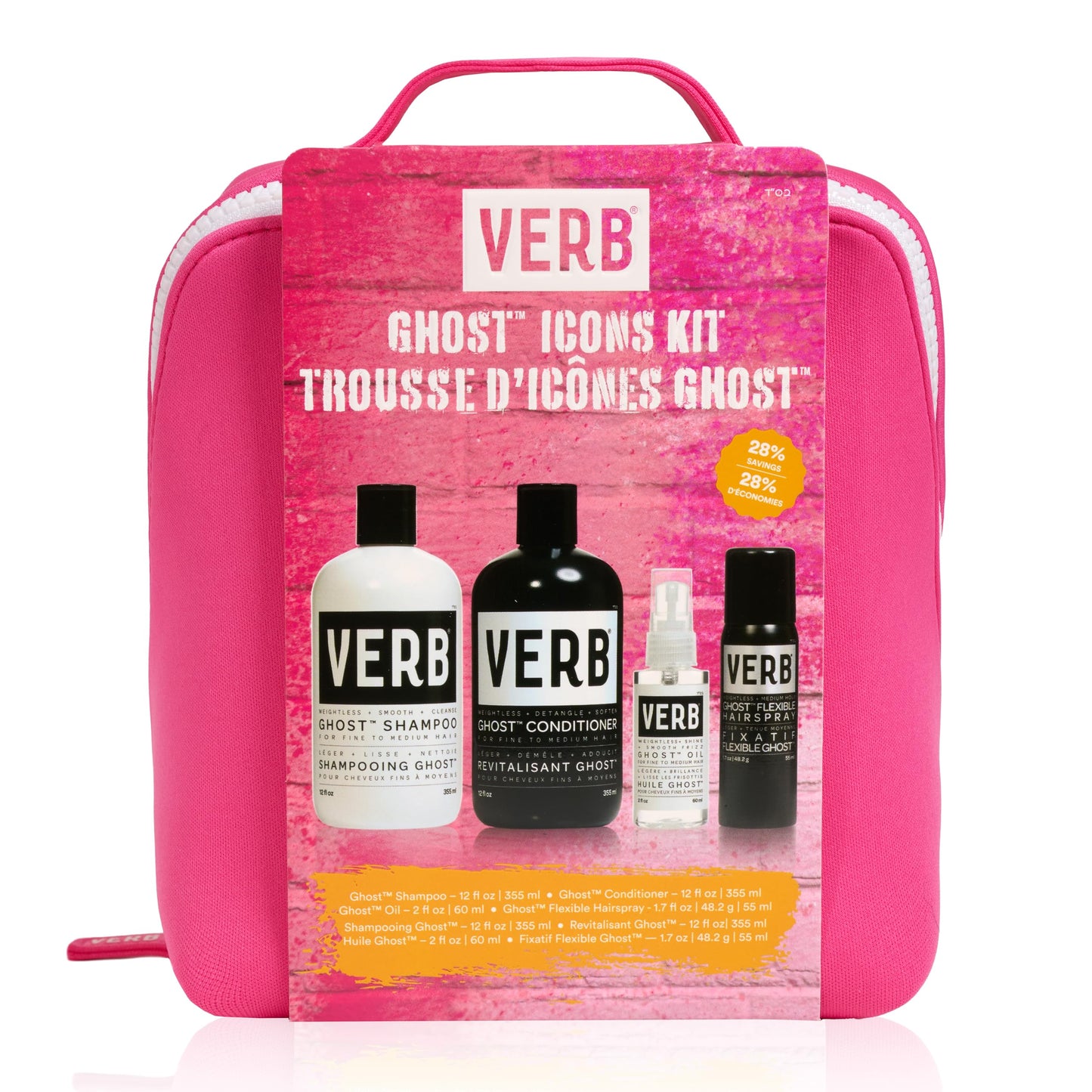 VERB Ghost Icons Kit, 4 pc - for Smooth + Shiny Hair - Gentle Citrus + Sweet Violet Scent