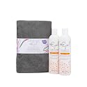 Curly Girl Shampoo, Conditioner & Anti Frizz Microfiber Towel Set (Powder Grey)