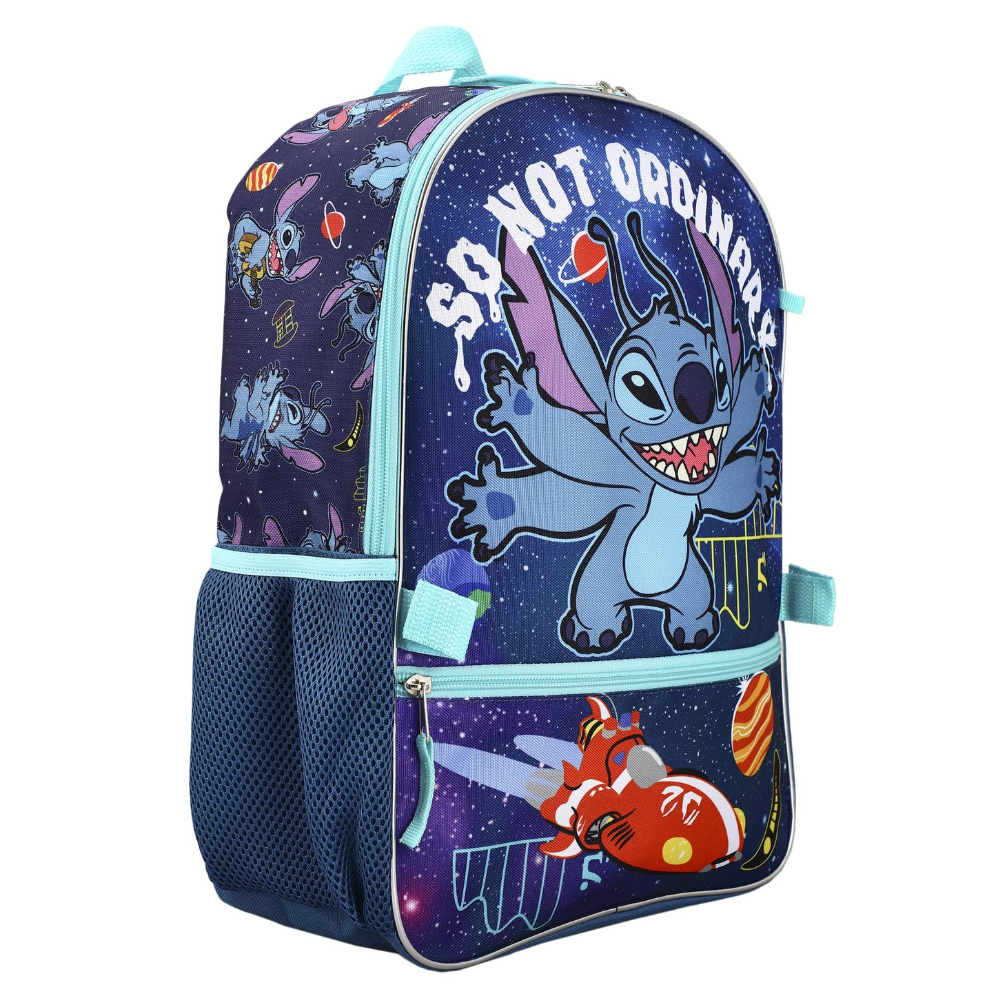 BIOWORLD Unisex Lilo & Stitch 5 Piece Backpack Set (Little Kid/Big Kid), Purple, One size