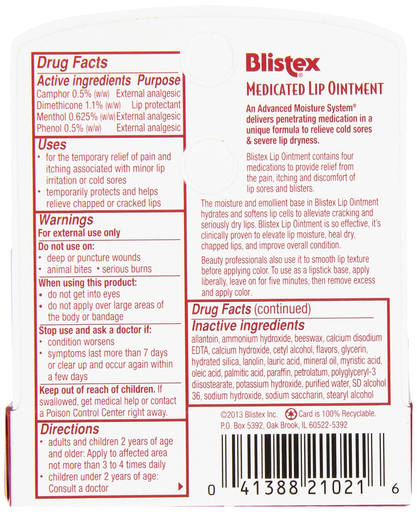 Blistex Medicated Lip Ointment, 0.21 oz Beauty and Personal Care Blistex