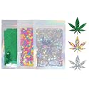 3 Pack - Green, Rainbow & Silver Holographic Leaf Glitter - Solvent Resistant & Cosmetic Grade - Face Body Nails Resin Arts & Crafts, Tumblers, Bath