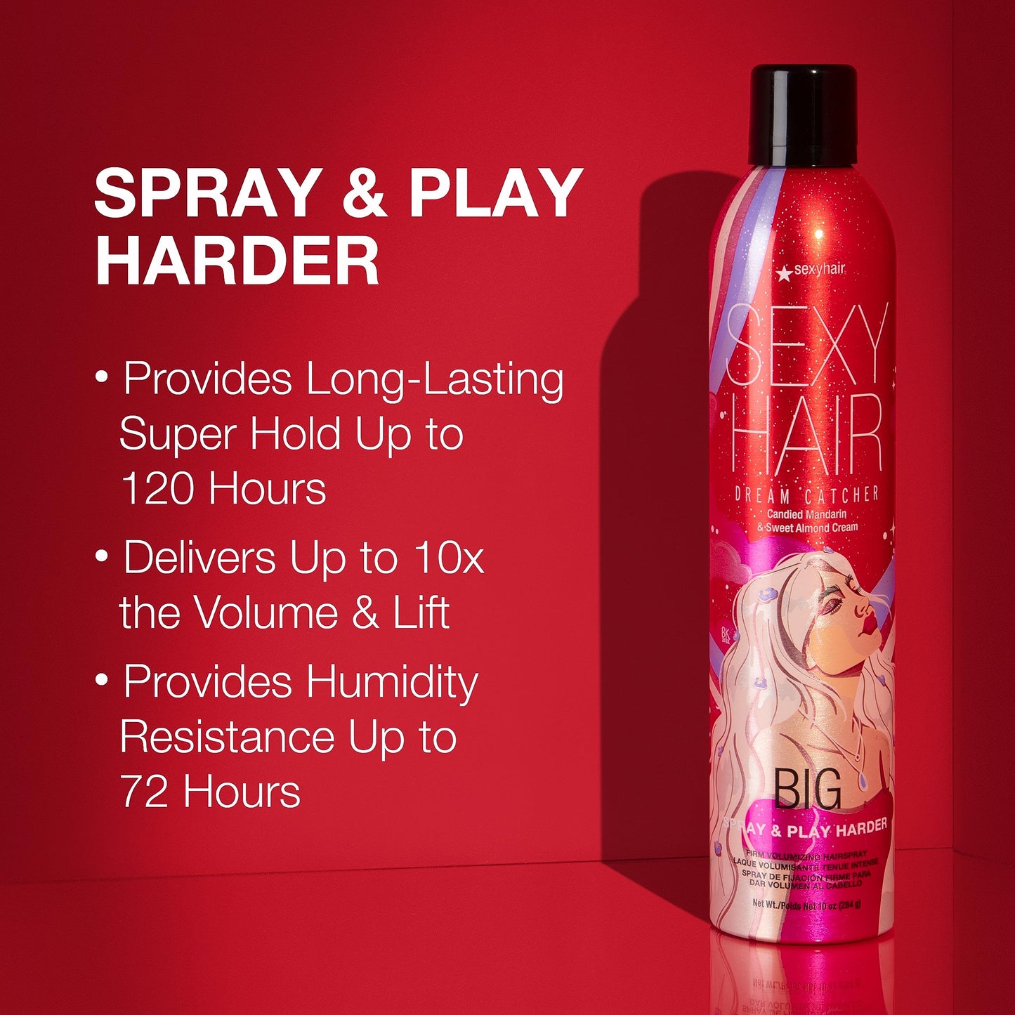 SexyHair Big Spray & Play Harder Firm Volumizing Hairspray, 10 Oz | Dream Catcher | All Day Hold and Shine | Up to 72 Hour Humidity Resistance Beauty and Personal Care SexyHair