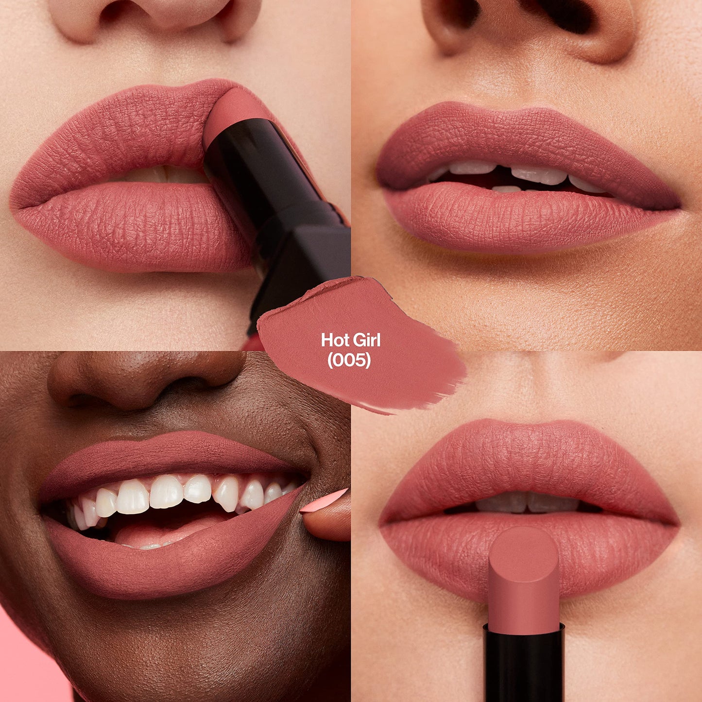REVLON Lipstick, ColorStay Suede Ink, Built-in Primer, Infused with Vitamin E, Waterproof, Smudge-proof, Matte Color, 005 Hot Girl, 0.09 oz.