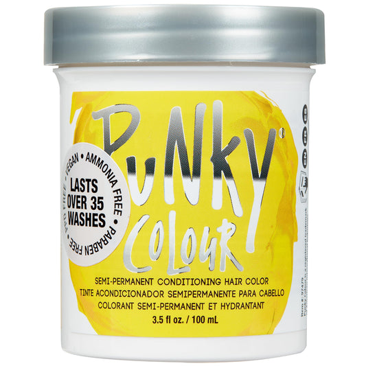 Punky Bright Yellow Semi Permanent Hair Color - Vegan & Cruelty-Free Conditioning Hair Dye, Lasts Up to 35 Washes, 3.5 fl oz