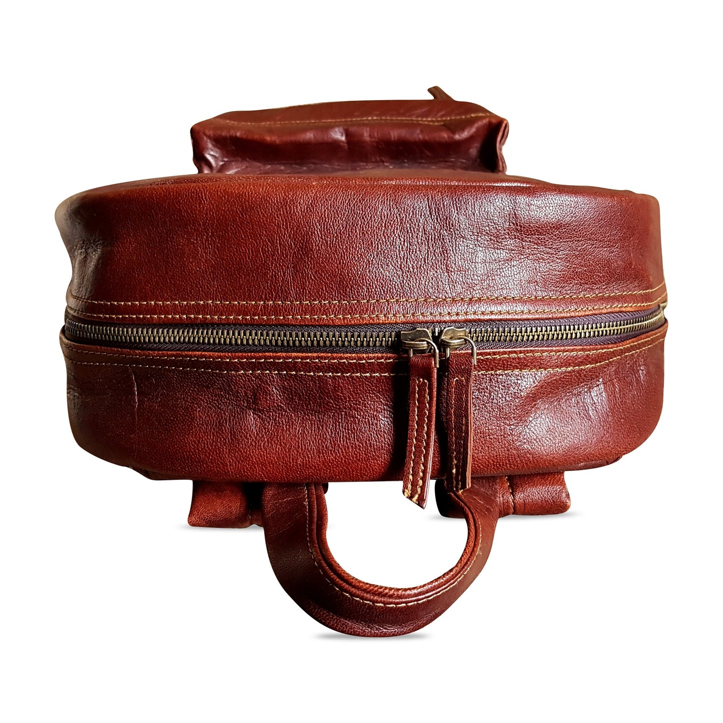 jaald 18" Brown Leather Backpack Vintage Rucksack Laptop Bag Water Resistant Casual Daypack College Bookbag Comfortable Lightweight Travel Backpack Hi Fashion jaald