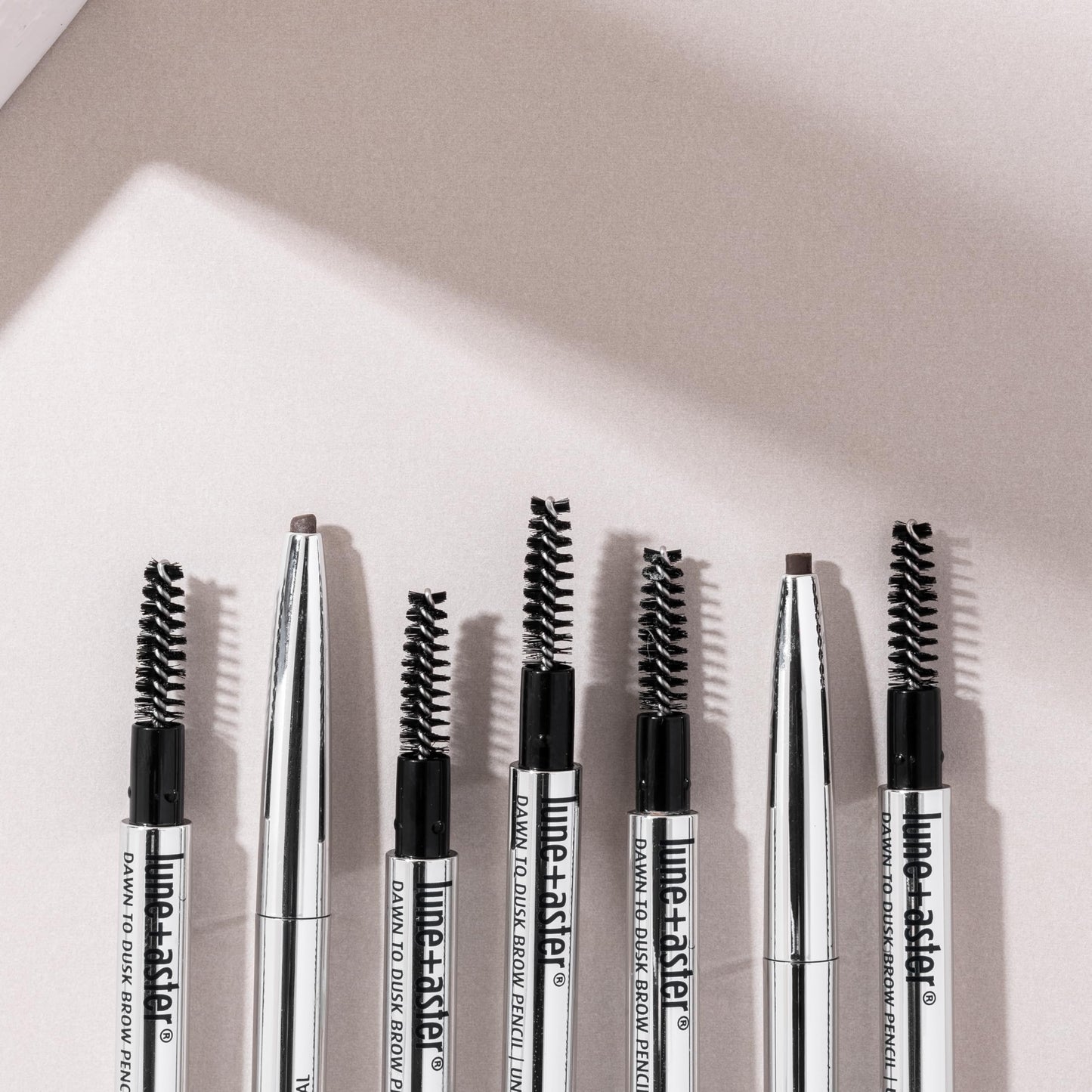 Lune+Aster Brow Pencil | Universal Eyebrow Pencil With Spoolie Brush. Longwear Formula. No Sharpening Required. Vegan & Gluten Free - Brown