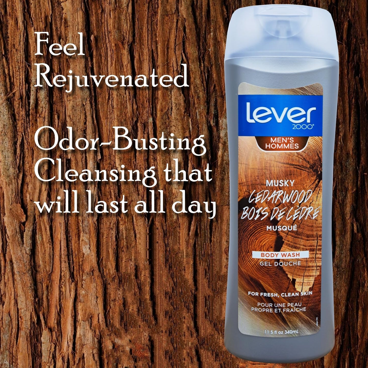 Lever 2000 Musky Cedarwood Body Wash for Men - 11.5 oz (340ml) - Fresh and Clean Skin with Bold Spices (1)