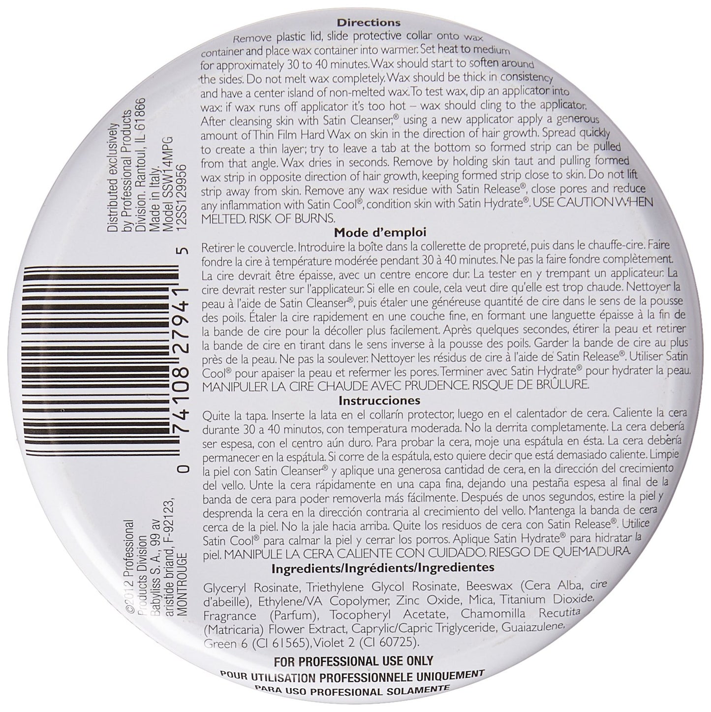 Satin Smooth Titanium Blue Thin Film Hard Hair Removal Wax 14oz. (Pack of 2) Beauty and Personal Care SATIN SMOOTH