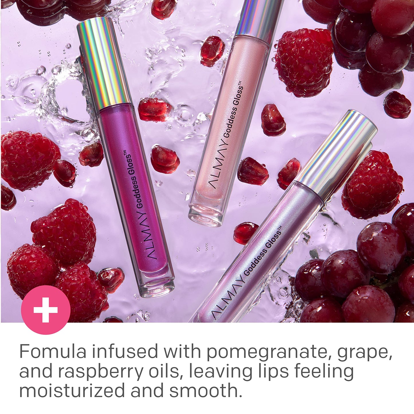 Almay Lip Gloss, Non-Sticky Lip Makeup, Holographic Glitter Finish, Hypoallergenic, 700 Flame, 0.9 Oz