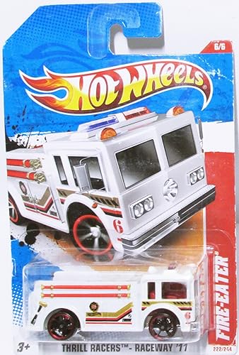 Hot Wheels 2011 Thrill Racers Fire Eater Truck Engine White