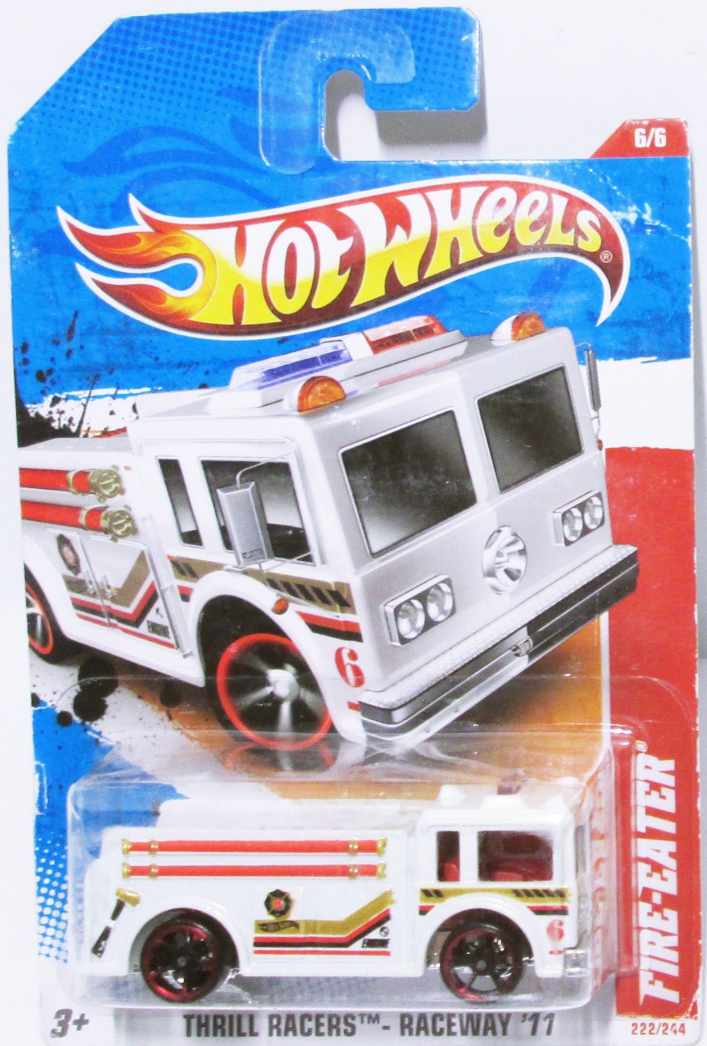 Hot Wheels 2011 Thrill Racers Fire Eater Truck Engine White