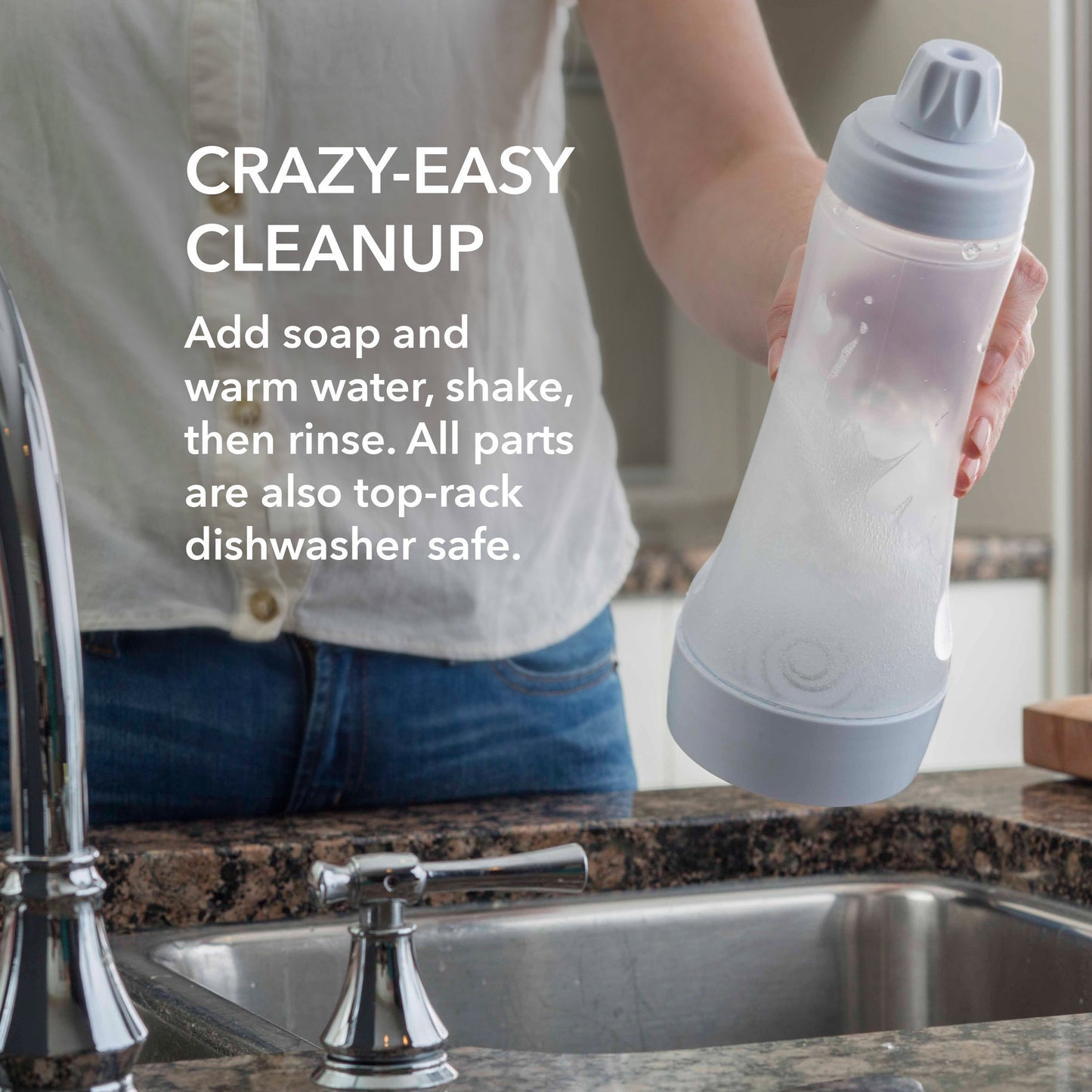 Whiskware Pancake Bottle & Batter Dispenser with BlenderBall Whisk – Durable, No-Mess, BPA-Free, Dishwasher Safe, Mint