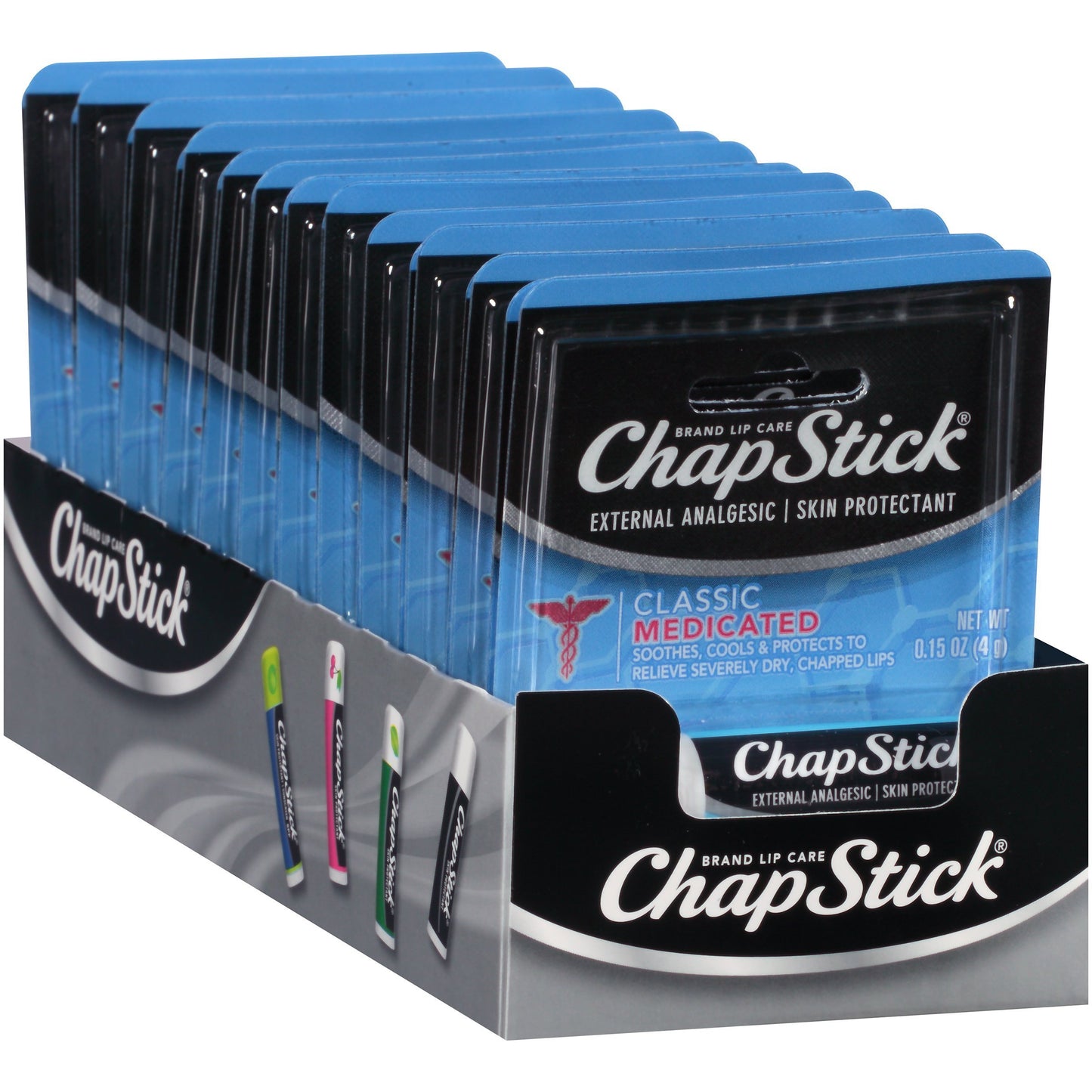 Chapstick Classic Medicated Lip Balm, 0.15 Ounce (Pack of 12)