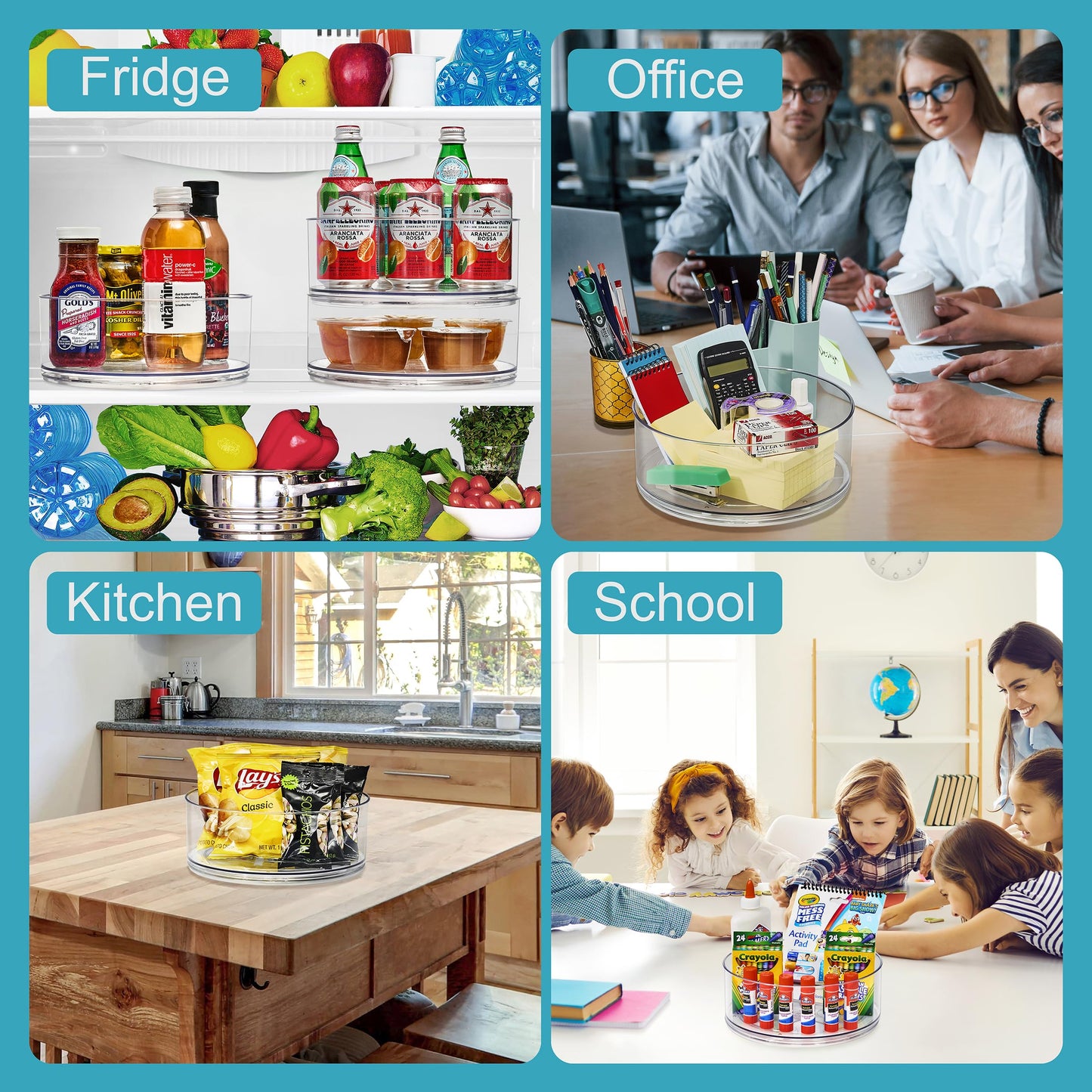 Sorbus 9 Inch Clear Lazy Susan Organizer, Turntable Organizer for Spice Organization for Cabinet, Lazy Susan Turntable for Kitchen, Home, Office…