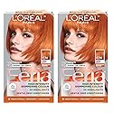 L'Oreal Paris Feria Multi-Faceted Shimmering Permanent Hair Color, C74 Intense Copper, Hair Dye Kit, Pack of 2