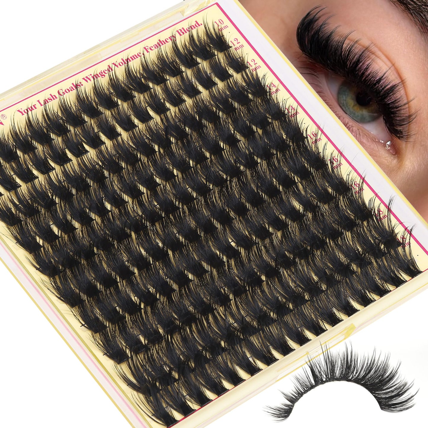 Wispy Lash Clusters with Spikes Manga Lash Clusters 160D Eyelash Clusters 10-18MM Thick Lashes Clusters Fluffy Cluster Eyelash Extensions by FANXITON Beauty and Personal Care FANXITON Default Title