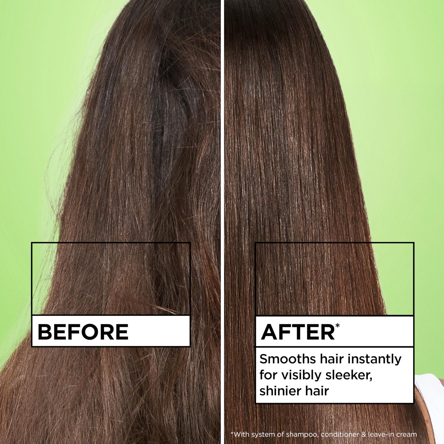 Garnier Fructis Sleek & Shine Leave-In Conditioner Cream, Anti-Frizz Hair Treatment with Plant Keratin + Argan Oil, Controls Frizz and Provides Beauty and Personal Care Garnier