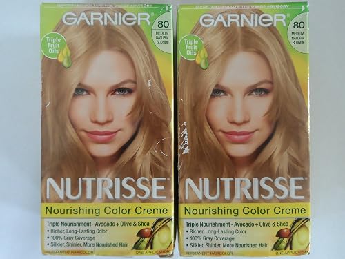 Garnier Nutrisse Haircolor - 80 Butternut (Medium Natural Blonde) 1 Each (Pack of 2)