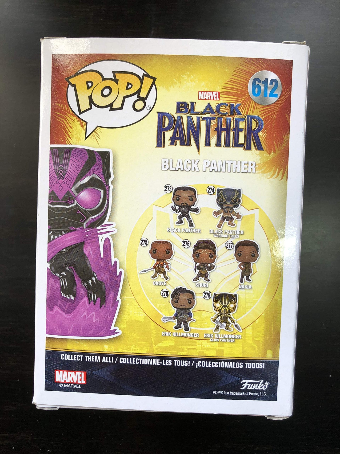 Funko Pop Marvel Collector Corps Exclusive Black Panther 612 Purple Glow
