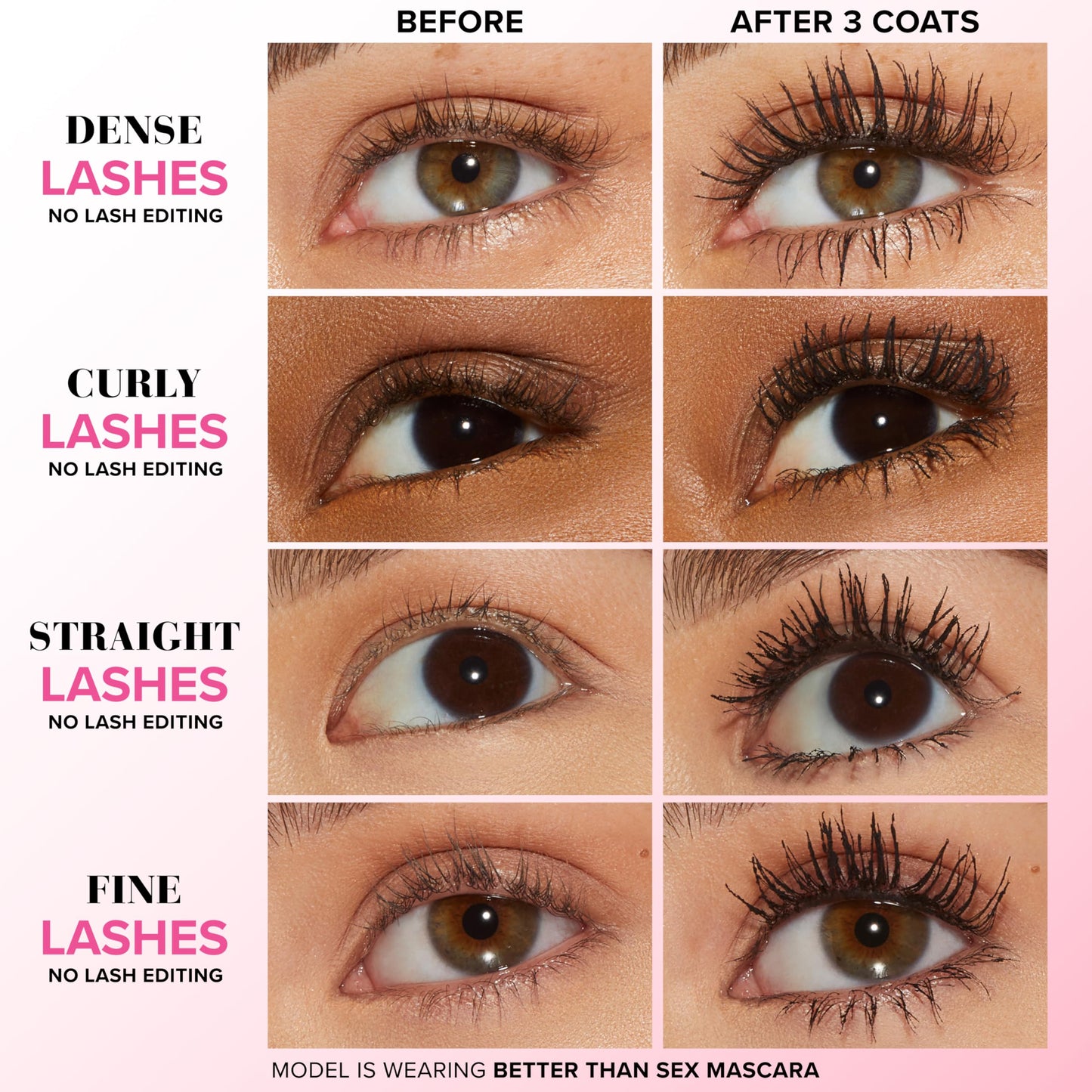 Too Faced Better Than Sex Volumizing and Lengthening Mascara | Vegan Formula, Dramatic Volume and Length | Cruelty-Free Eye Makeup + Hourglass Brush Beauty and Personal Care Too Faced