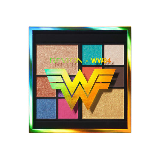 REVLON x WW84 The Wonder Woman Face & Eyeshadow Palette, 10 Bold Blendable Colors, Matte, Metallic and Pearl Finishes, 0.37 oz (7255254001)