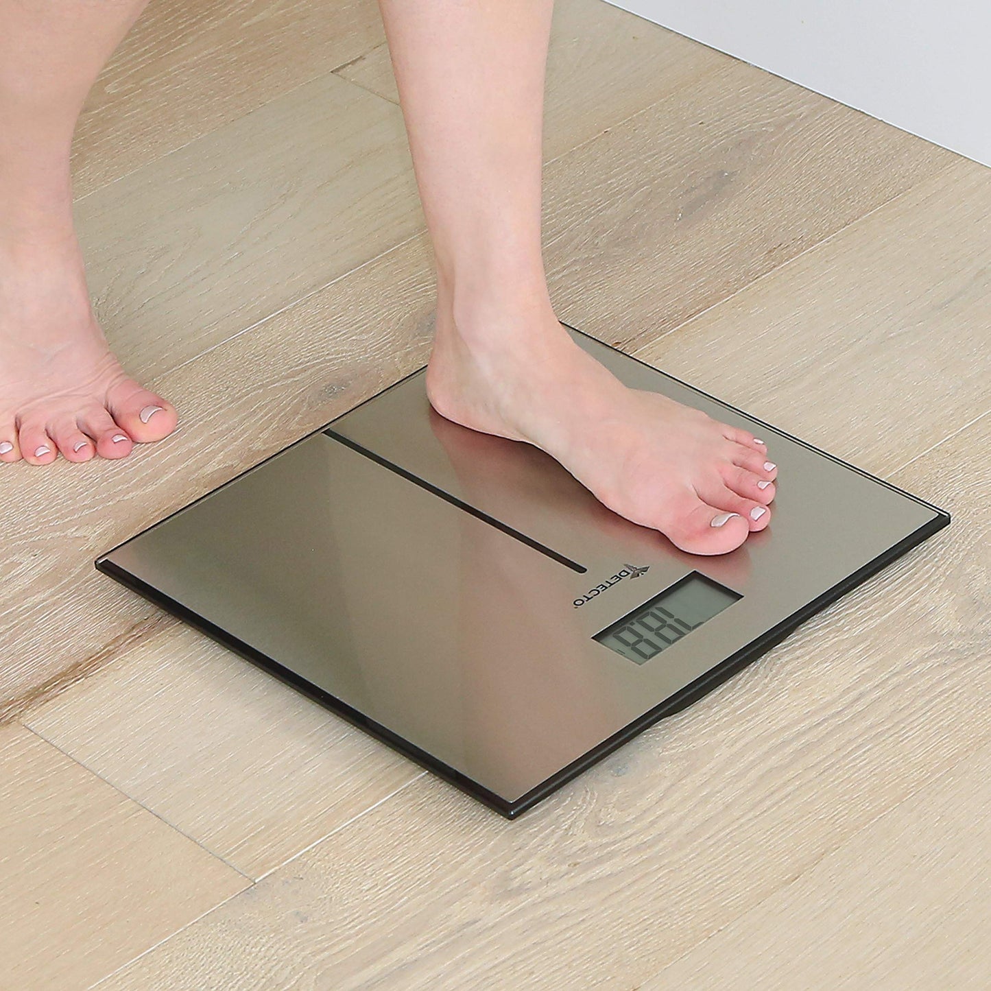 Detecto D133 Deluxe Modern Stainless Steel Body Weight Bathroom Scale, Digital LCD Display, 400lb Capacity