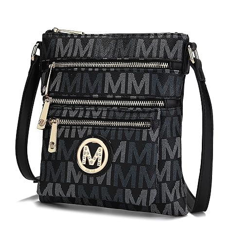 MKF Collection Female Crossbody Bag, Signature Vegan Leather Adjustable Strap Handbag Messenger bag Purse for women by Mia K