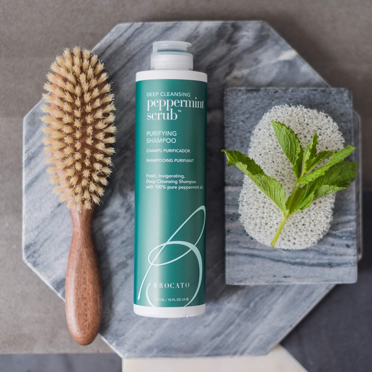 Brocato Peppermint Scrub Purifying Shampoo, Deep Cleansing, 32 Oz. | Fresh, Invigorating, & Lightweight with Pure Peppermint Oil | Ideal for Oily