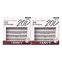 i-ENVY 20D Extension Cluster Individual Lashes (Long, 2 PACK) Flat Root Seamless Application Perfect For DIY Lash Extension