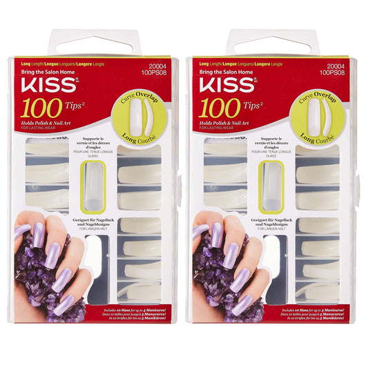 Kiss 100 Tips Curve Overlap Long Length (Pack of 2) Beauty & Personal Care KISS