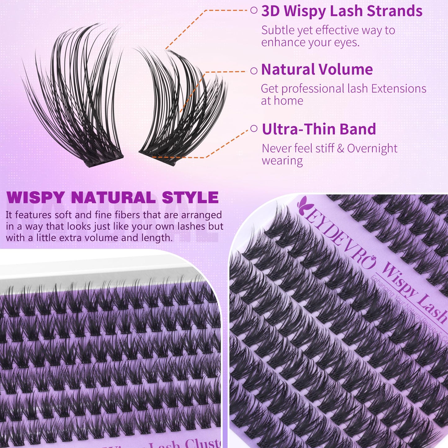 EYDEVRO Wispy Lash Clusters Natural Eyelash Clusters 12-14mm Short Lashes Beauty and Personal Care EYDEVRO