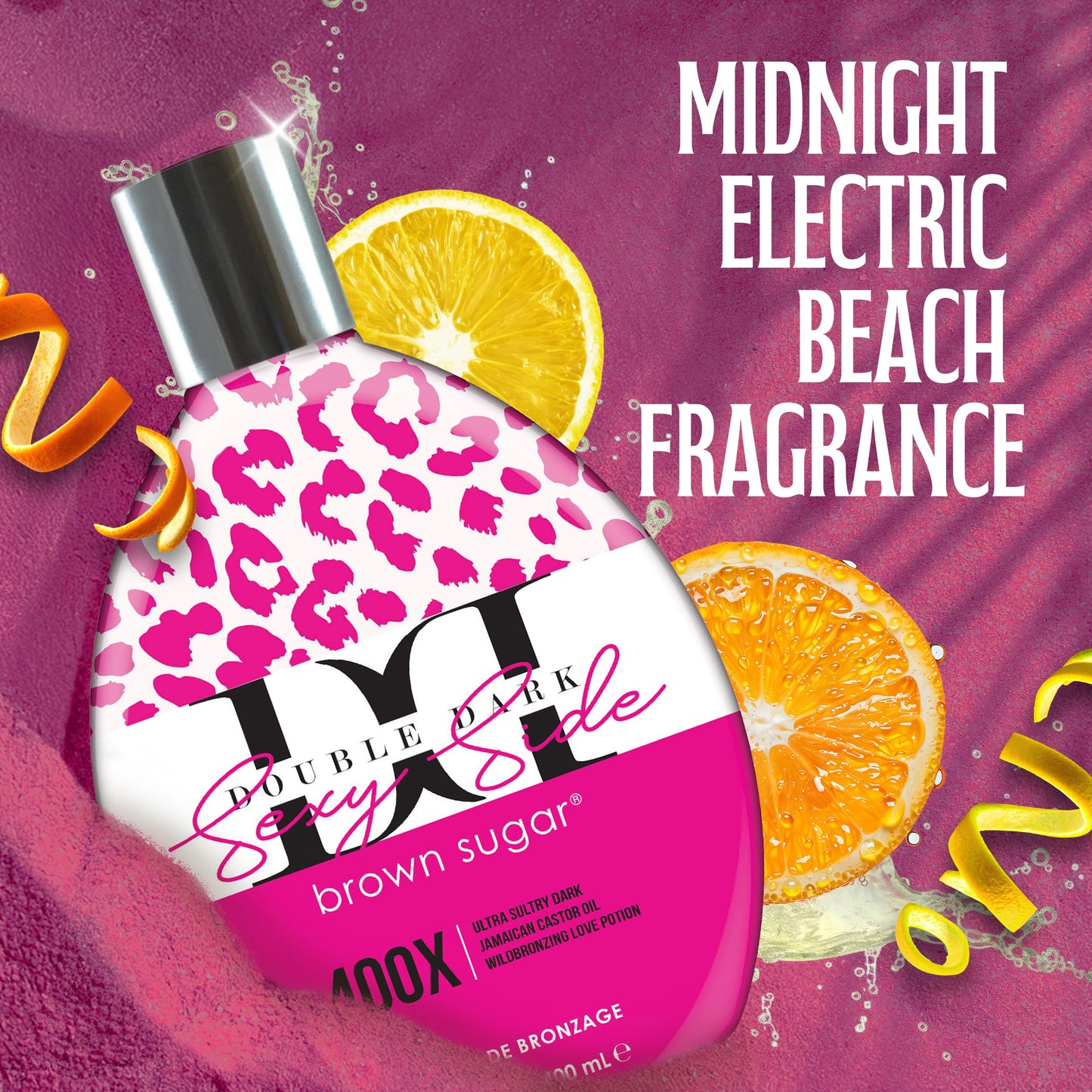 Brown Sugar Double Dark Sexy Side Tanning Lotion, 400X Wildbronzer with Jamaican Black Castor Oil, Double Carrot Oil, Hyaluronic Acid & Peptides, 13.5