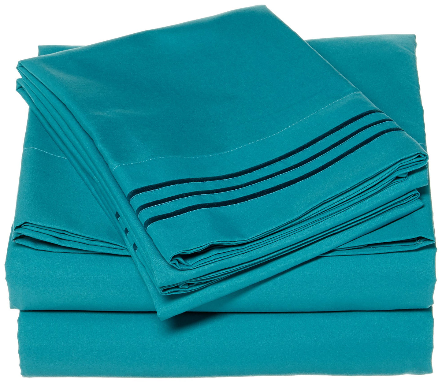 CELINE LINEN Luxurious Bed Sheets Set on Amazon 1800 Premier Hotel Quality Wrinkle Free 4-Piece Sheet Set with Deep Pockets, Full Turquoise