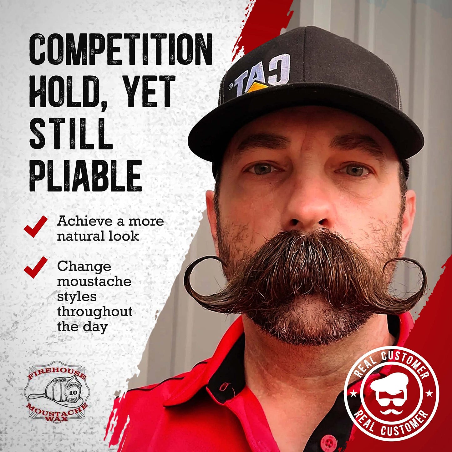 Firehouse Moustache Wax - Made in USA - for Beard & Mustache Shaping - All-Weather, Naturally Scented and Colored Beard Wax (WACKY TACKY, 1 Ounce Tin) Beauty and Personal Care Firehouse Moustache Wax