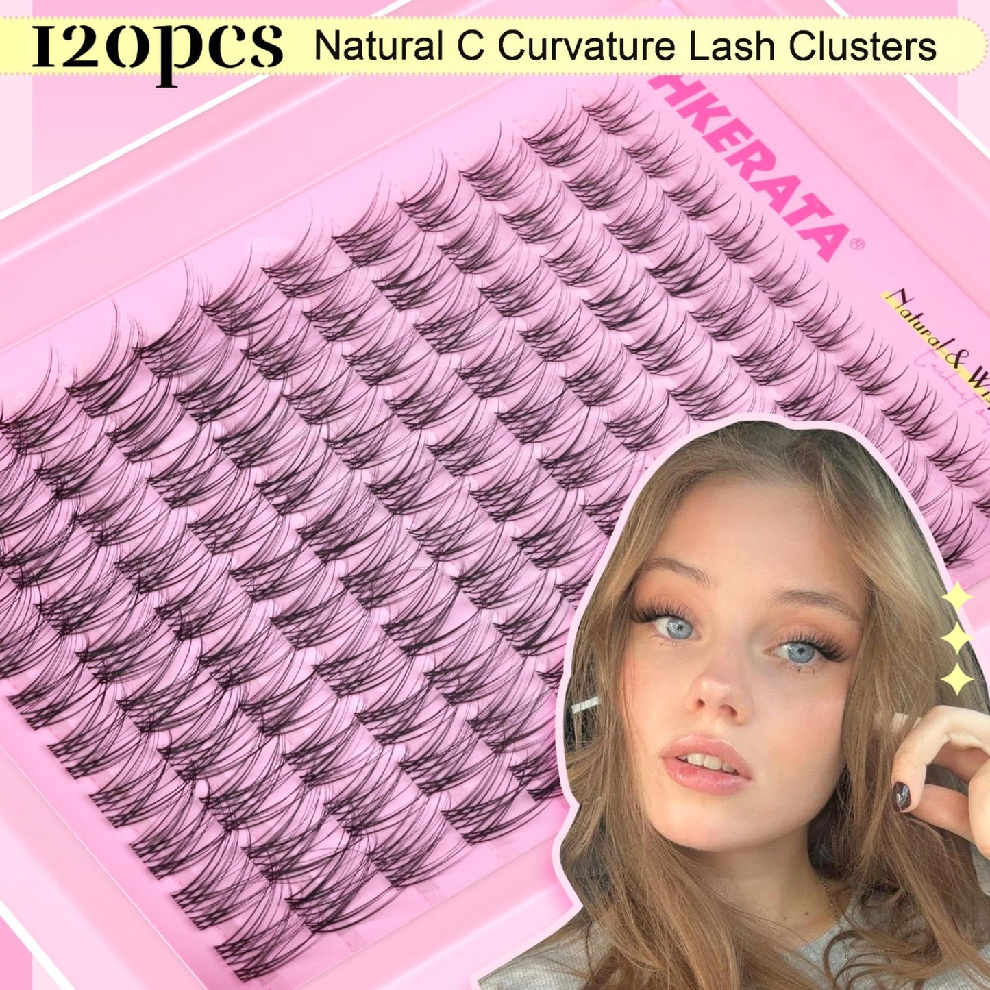 PHKERATA Natural Lash Clusters Invisible Band Eyelash Clusters Wispy Lashes Clusters 120 pcs C Curvature Cluster Eyelash Extensions DIY Thin Clear Beauty and Personal Care PHKERATA