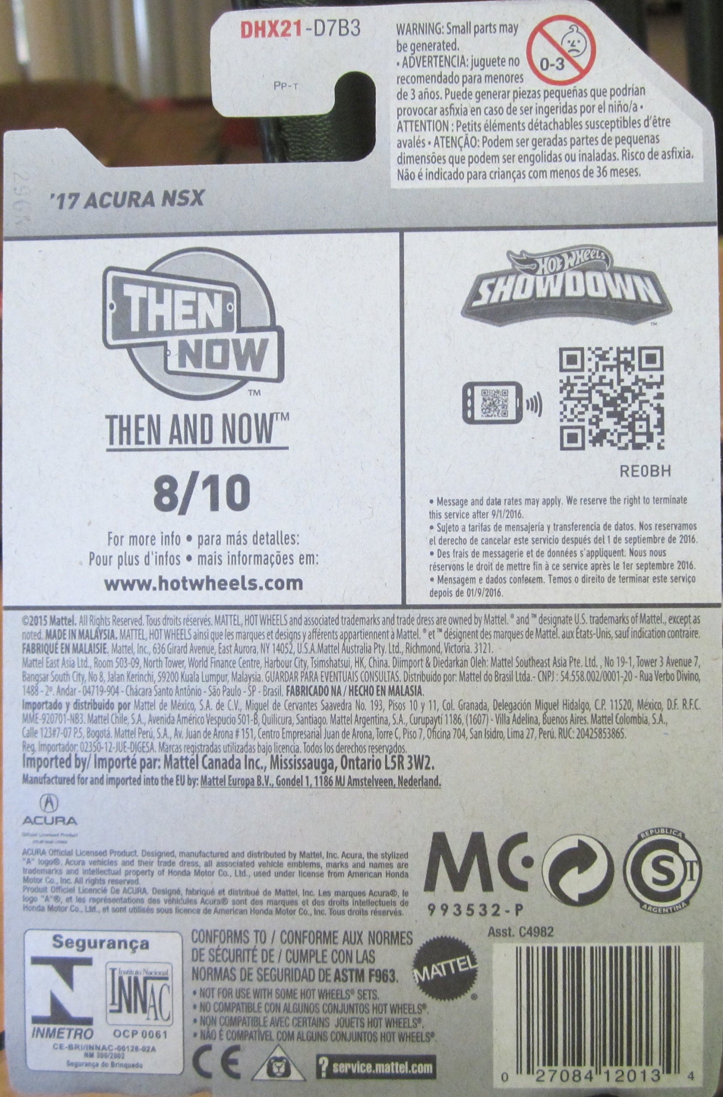 Hot Wheels, 2016 Then and Now, '17 Acura NSX [Maroon] #108/250