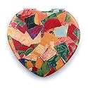 Aeisage Compact Mirror Heart Shape Pocket Mirror Floral Purse Mirror Small Travel Mirror Abstractive Art Print Meaningful Gift for Women