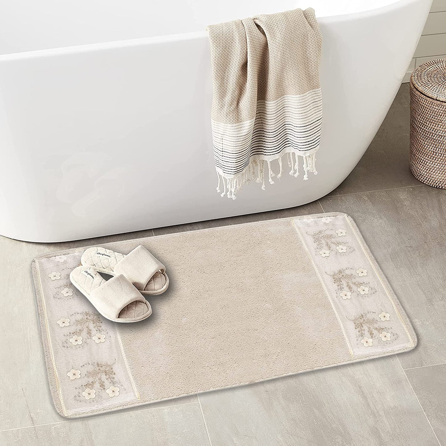 Popular Bath 958355 Bloomfield, Bath Rug, Beige